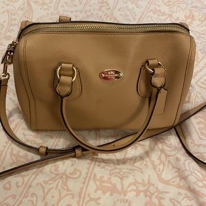 Cream Coach bag